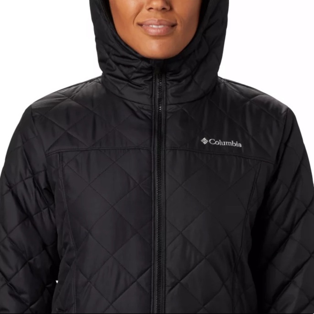 NWT COLUMBIA XL 16/18 copper crest black hooded jacket - Picture 4 of 8